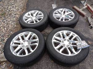 Set of 4 20 Chevy Rims and Tires came off of 2014