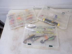3 Tackle Boxes with Tackle