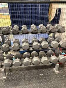 Exercise dumbbells�with rack