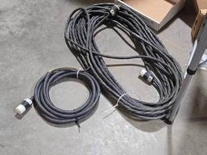 Lot of (2) Heavy Duty Extension Cords 100 and 20 (with open end wire)
