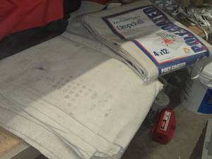 Lot of (3) Heavy Duty Poly Coated Canvas Dropcloth 12 x 4