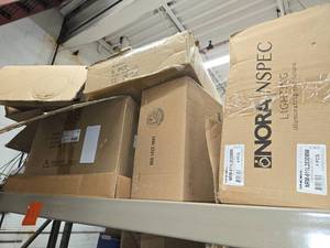 Misc. Electrical Equipment - Temporary  Trim Products - Nora NRM-611L2030WW 6 Open Ref 2000L 30K, Qmark Fan Forced Heater Ceiling Mount  EFF1500, Nora NHIOICD-415LE4