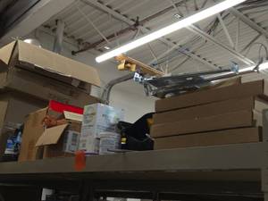Lot of (1 Shelf) Misc. Building Maintenance Equipment, Unsanded Grout, Rollers, Scrapers, PGP-ADJ 4, Polyblend Non-Sanded Grout
