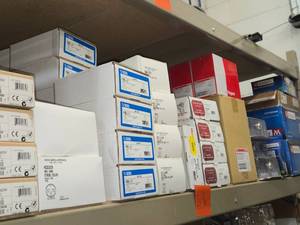 Lot of (1 Shelf) Commercial Fire Alarm Equipment - various brands and components