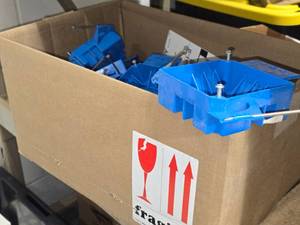 Lot of (17) Carlon B418A-UPC 4 Square Zip Box with Nails