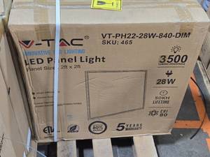 Lot of (1 Box) V-Tac LED Panel Light 2x2 28W 3500LM CRI80 Selectable 300035004000450005000K VT-PH22-28W-840-DIM 4-count ( 4 total items )