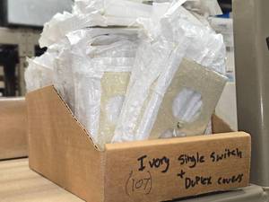Lot of (107) Single-gang Outlet Wall Plates Ivory