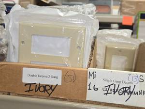 Lot of (64) Decora Wall Plates - Single-gang (x13), 2-gang (x51) - All Ivory