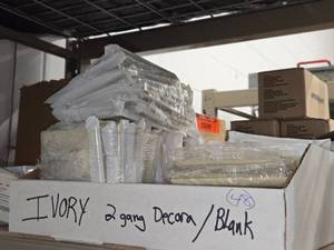Lot of (58) Wall Plates - 2-gang Decora Blank Ivory (x48), Leviton Single-gang Wall Jack Plate White #80781-W (x10)