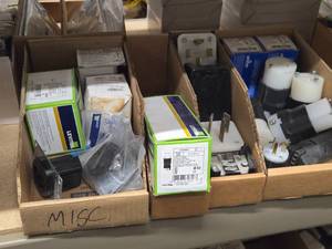 Lot of (4 Bins) Heavy Duty Receptacles and Plugs (assorted)