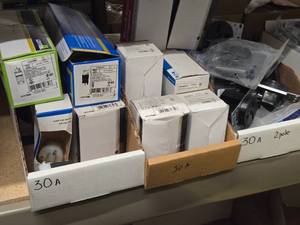 Lot of (3 Bins) 30 Amp Heavy Duty Receptacles, Plugs and Connectors