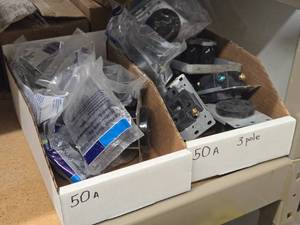 Lot of (2 Bins) 30 Amp Heavy Duty Receptacles, Plugs and Connectors