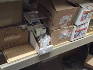Lot of (12 Shelf) Floor Boxes, Drop-in Box Kit, In Box Cover Kit (assorted)