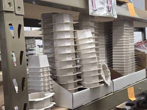 Lot of (12 Shelf) Plastic Gang Boxes  Parts (assorted)