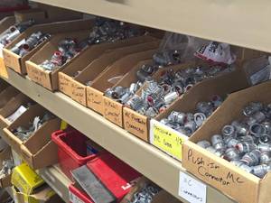 Lot of (1 Shelf) Hardwares, Connectors, Couplings, Reduce Washers  (assorted)