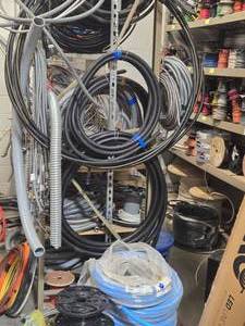 Lot of (1 Wall Section) Conduit, Wire and (2) Spools