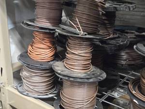 Lot of (9 Partial Spools) 12GA Wire (brown)