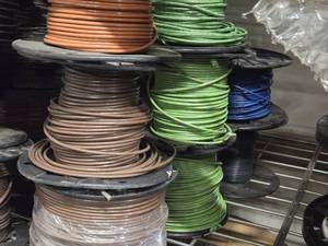 Lot of (8 Partial Spools) 12GA Wire (brown, green, blue)