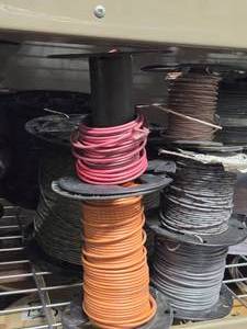 Lot of (7 Partial Spools) 12GA Wire (white, grey, red, orange)