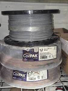 Lot of (3 Partial Spools) 12GA Wire (gray, brown)