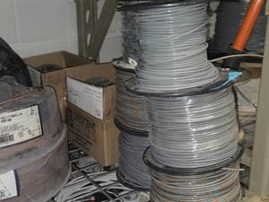 Lot of (3 Partial Spools) 12GA Wire (gray, white, black)