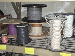 Lot of (10 Partial Spools) Wire - 182 and 202 (white, gray, purple)