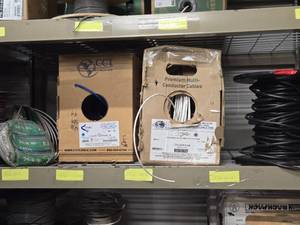 Lot of (1 Shelf) Wire - 18GA, 6C22AWG Plenum, Cat6E Rizer, 244 Cat5e Riser, 18GA Thermostat (assorted)