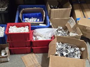 Lot of (6 Bins  3 Boxes) Fluorescent Lamp Holder  Tombstone Sockets - Various Styles