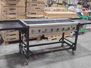 Ni Propane 8-burner Event Grill on Caster Wheels 109 x 25 x 36