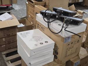 Lot of (6) V-Tac LED Area Flood Light VT-FL-50W-50  (3) Mounting Brackets  (3) Adjustable Brackets