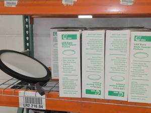 Lot of (10) Amax 13 LED Euro Style Saucer Fixture - White (x9)  Black (x1)