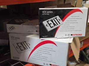 Lot of (8) Exitronics VEX series LED Emergency EXIT Light Fixtures