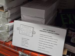Lot of (6) LED Emergency EXIT Light Combo (red letter)