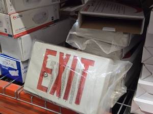 Lot of (6) Exitronics LED Emergency EXIT Light Fixtures (red letter)