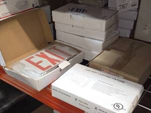 Lot of (7) LED Emergency EXIT Light Fixture - Various Brands