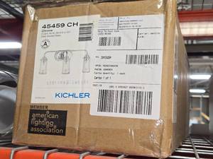 Kichler 45459-CH 60W 3-Light Fixture - Clear Seeded Glass  Chrome