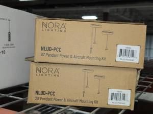 Lot of (2) Nora Lighting 20 Pendant Power & Aircraft Mounting Kit NLUD-PCC