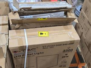 Lot of (6) V-Tac LED Panel Light 2x2 28W 3500LM CRI80 Selectable 300035004000450005000K VT-PH22-28W-840-DIM