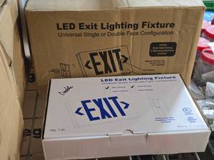 Lot of (4) Emergency EXIT LED Lighting Fixture (red letter with white fixture)