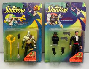 1994 The Shadow Action Figures (On Original Card) One Has Slightly Yellowed Plastic