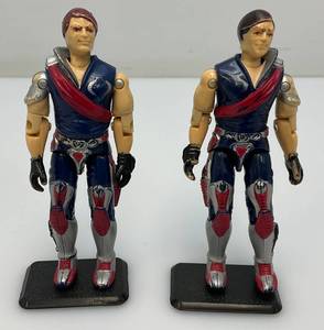 Vintage 1985 GI Joe Tomax & Xamot Action Figures With Stands