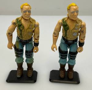Vintage 1985 GI Joe BUZZER Action Figures With Stands