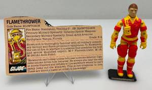 Vintage 1984 GI Joe BLOWTORCH Action Figure With Card & Stand