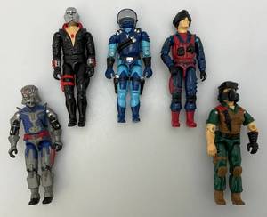 Group Of 1980s- 2000s GI Joe Action Figures Including COBRA COMMANDER 2001, DESTRO, MUTT, MOTOR VIPER & SCRAP IRON