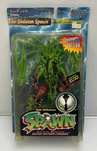 1996 Mcfarlane Toys SPAWN Deluxe Edition Ultra-Action Figures (Exo-Skeleton Spawn) Variant Action Figure (New Old Stock) Plastic Yellowed Slightly