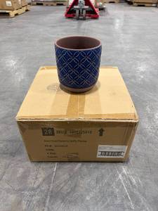 Griffy Small 2 qt Blue Ceramic Pot (Pack of 4)
