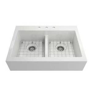 Glacier Bay 34 in. Farmhouse Sink, White