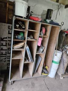 Rolling Shelving Unit with Divided Compartments - Contents NOT Included -  approximately 5 6 tall, 47 wide, and 2 feet deep