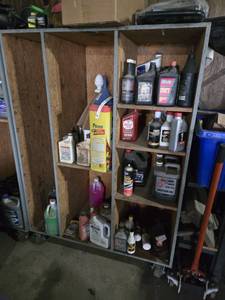 Rolling Shelving Unit with Divided Compartments - Contents NOT Included -  approximately 5 6 tall, 47 wide, and 2 feet deep