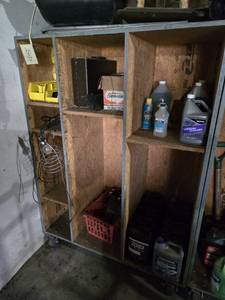 Rolling Shelving Unit with Divided Compartments - Contents NOT Included -  approximately 5 6 tall, 47 wide, and 2 feet deep